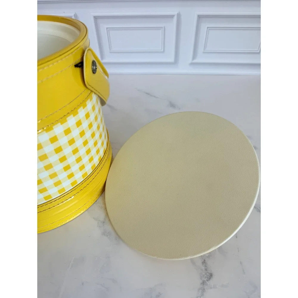 VTG 1950s Georges Briard MCM Retro Yellow Gingham Vinyl 7
